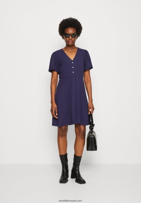 Anna Field Women Shirt Dress Dark Blue H42J4Z88