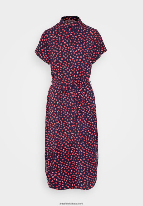 Anna Field Women Shirt Dress Dark Blue/Red H42J4Z91