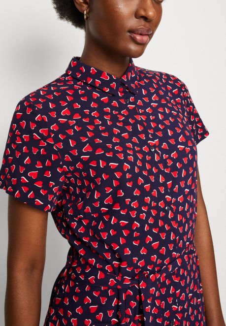 Anna Field Women Shirt Dress Dark Blue/Red H42J4Z91