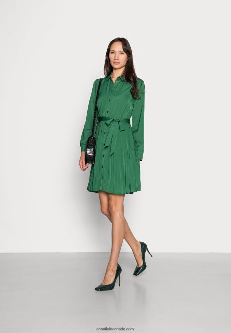 Anna Field Women Shirt Dress Dark Green H42J4Z80