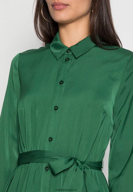 Anna Field Women Shirt Dress Dark Green H42J4Z80