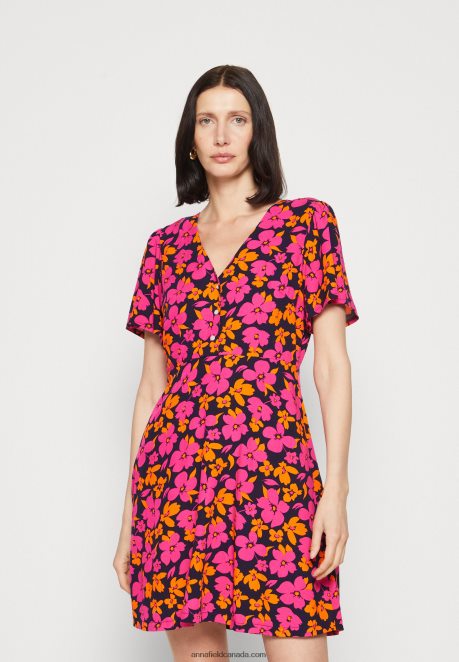 Anna Field Women Shirt Dress Pink/Orange H42J4Z90