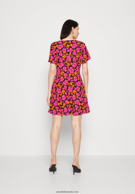 Anna Field Women Shirt Dress Pink/Orange H42J4Z90