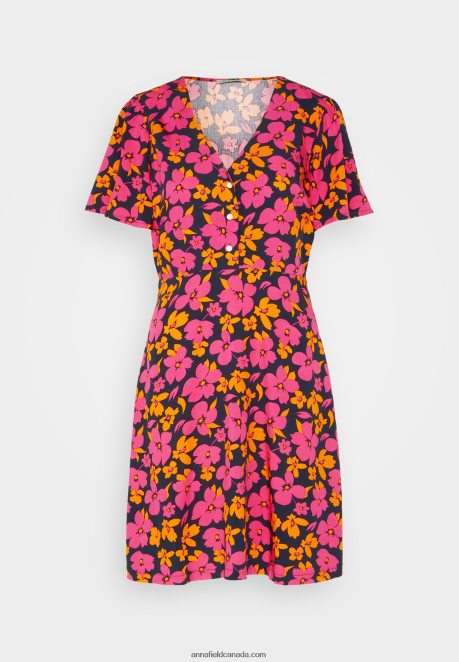 Anna Field Women Shirt Dress Pink/Orange H42J4Z90