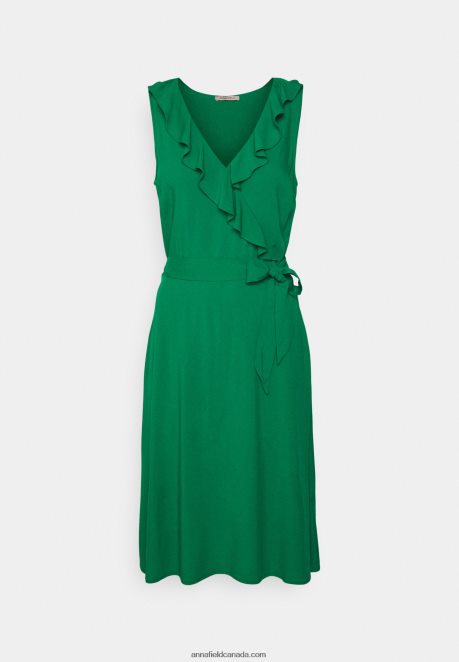 Anna Field Women Volant Midi Dress Day Dress Green H42J4Z7