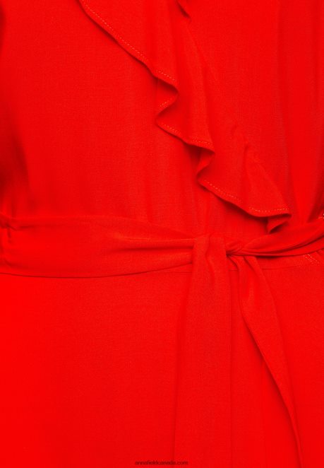 Anna Field Women Volant Midi Dress Day Dress Red H42J4Z4