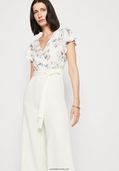 Anna Field Women Jumpsuit Beige/White H42J4Z880