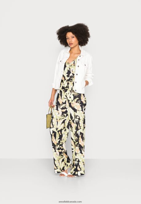 Anna Field Women Jumpsuit Black/Green H42J4Z868