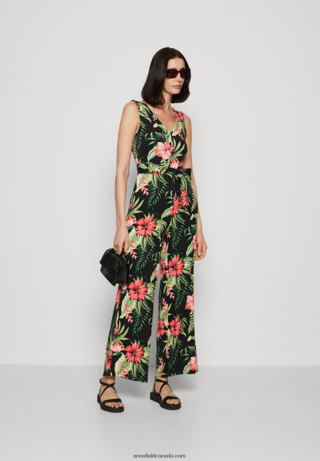 Anna Field Women Jumpsuit Black/Green H42J4Z900