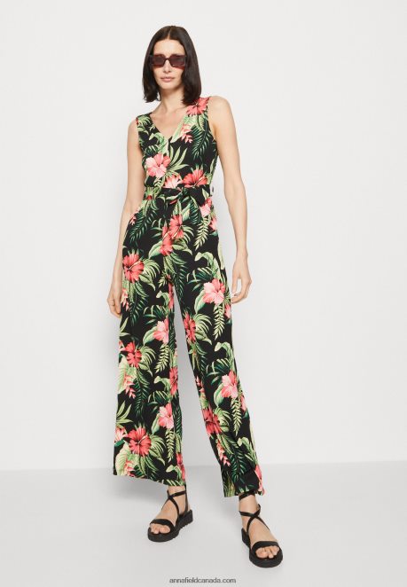Anna Field Women Jumpsuit Black/Green H42J4Z900