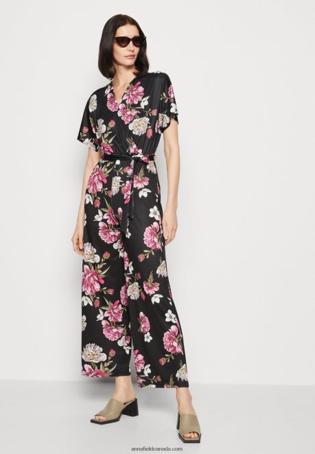 Anna Field Women Jumpsuit Black/Multi-Coloured H42J4Z888