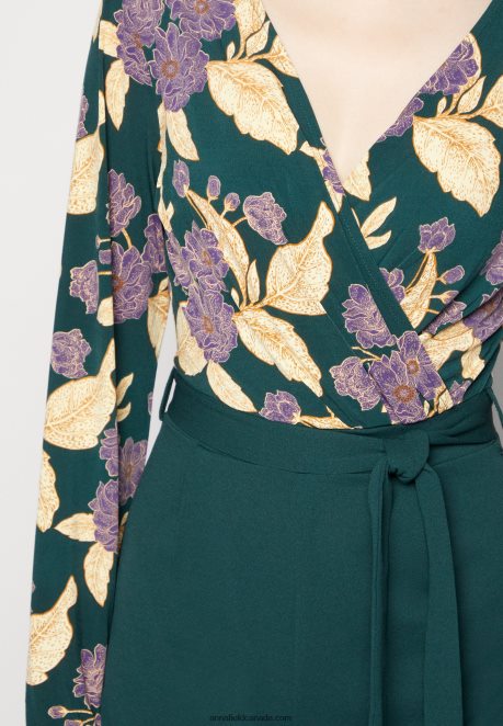 Anna Field Women Jumpsuit Dark Green/Yellow H42J4Z899