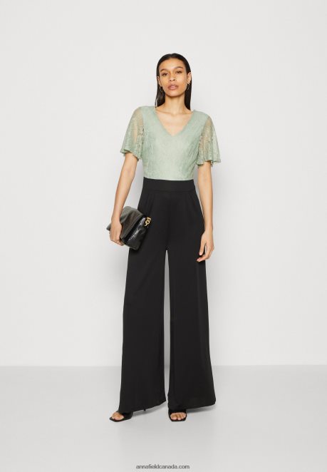 Anna Field Women Jumpsuit Light Green/Black H42J4Z871