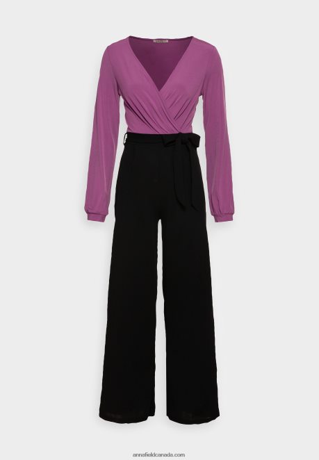 Anna Field Women Jumpsuit Purple/Black H42J4Z887