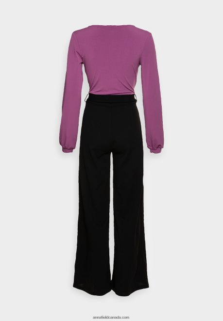 Anna Field Women Jumpsuit Purple/Black H42J4Z887