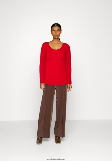 Anna Field Women Button Detail Jumper Red H42J4Z842