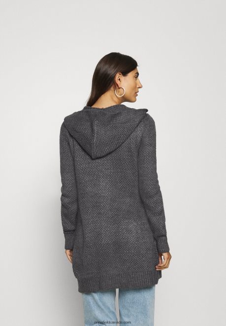 Anna Field Women Cardigan Dark Grey Melange H42J4Z823