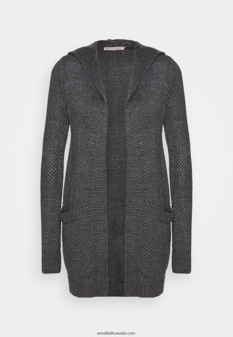 Anna Field Women Cardigan Dark Grey Melange H42J4Z823