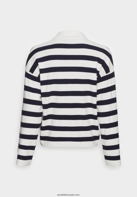 Anna Field Women Jumper Off-White/Dark Blue H42J4Z851