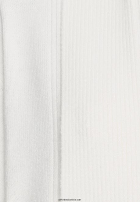 Anna Field Women Ribbed Fold Collar Cardigan Off White H42J4Z827