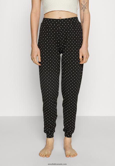 Anna Field Women 2 Pack Pyjama Bottoms Black/White H42J4Z1075