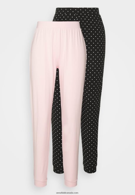 Anna Field Women 2 Pack Pyjama Bottoms Black/White H42J4Z1075