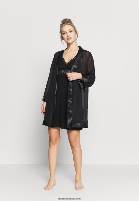 Anna Field Women Anna Viscose Dress Nightie Black H42J4Z1049