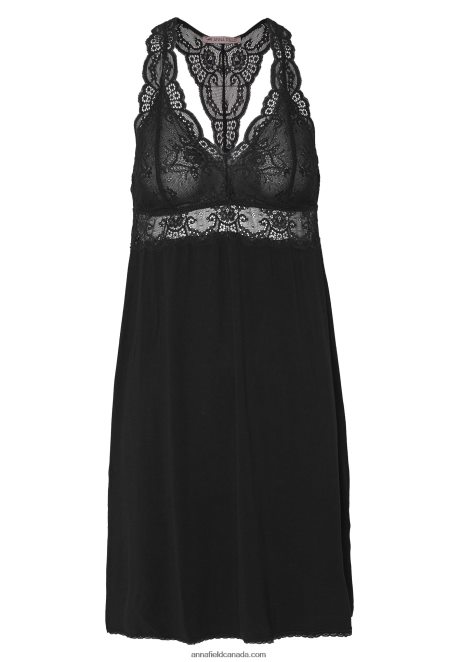 Anna Field Women Anna Viscose Dress Nightie Black H42J4Z1049
