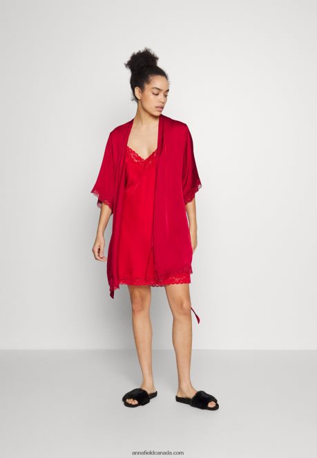 Anna Field Women Dressing Gown Red H42J4Z1092