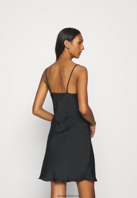 Anna Field Women Hammered Satin Nightie Nightie Black H42J4Z1050