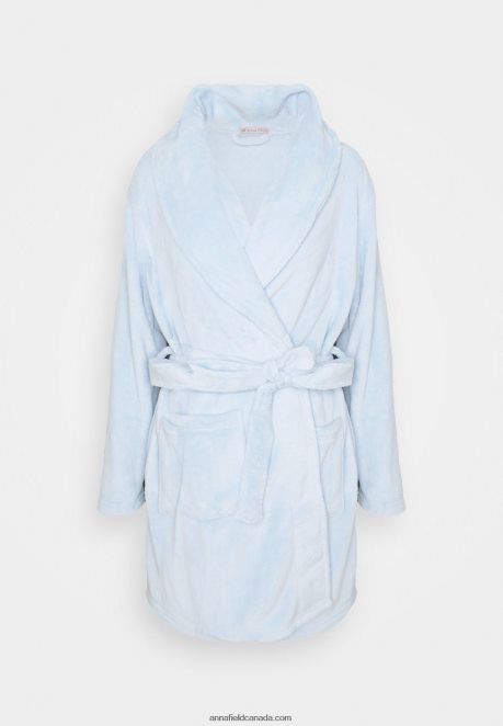 Anna Field Women Ladies Plush Bathrobe Dressing Gown Blue H42J4Z1094