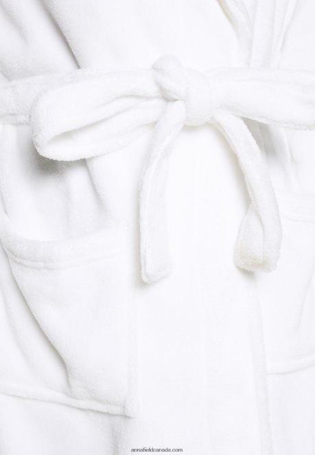 Anna Field Women Ladies Plush Bathrobe Dressing Gown White H42J4Z1087