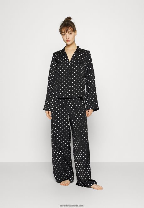 Anna Field Women Pyjama Set Black/Off-White H42J4Z1062
