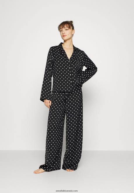 Anna Field Women Pyjama Set Black/Off-White H42J4Z1062
