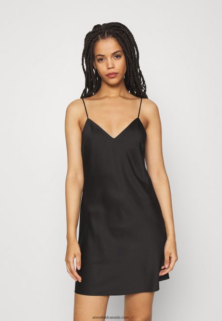 Anna Field Women Simple Satin Nightie Nightie Black H42J4Z1044