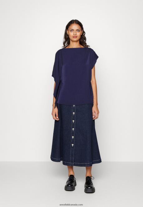 Anna Field Women Blouse Dark Blue H42J4Z699