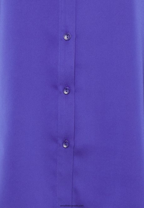 Anna Field Women Button-Down Blouse Dark Blue H42J4Z674