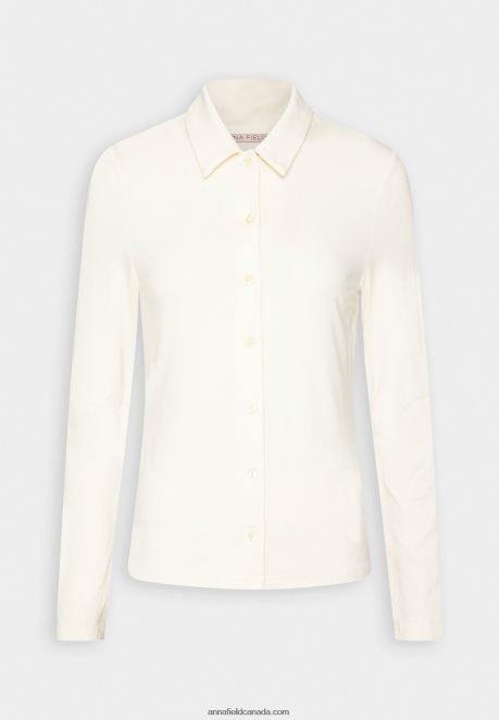 Anna Field Women Button-Down Blouse Off-White H42J4Z672