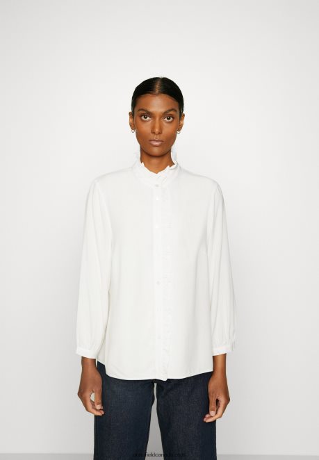 Anna Field Women Button-Down Blouse Off-White H42J4Z677