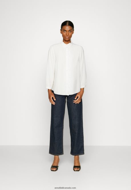 Anna Field Women Button-Down Blouse Off-White H42J4Z677