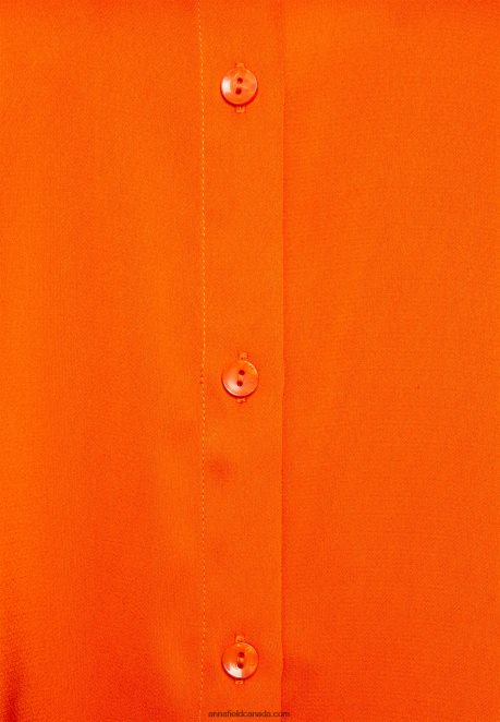 Anna Field Women Button-Down Blouse Orange H42J4Z669