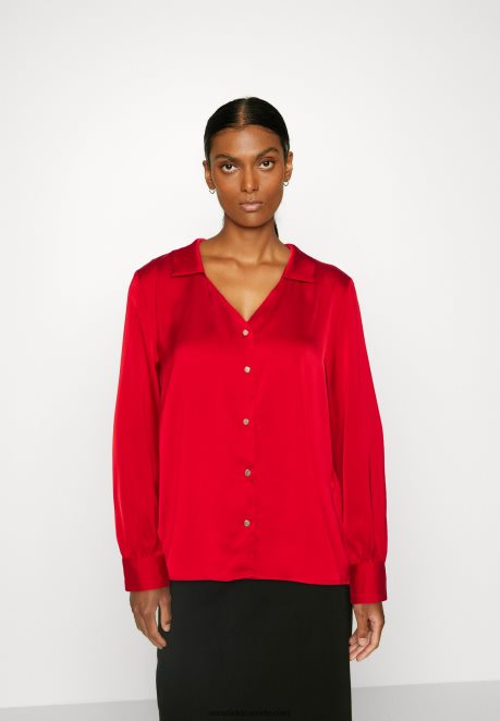 Anna Field Women Button-Down Blouse Red H42J4Z678