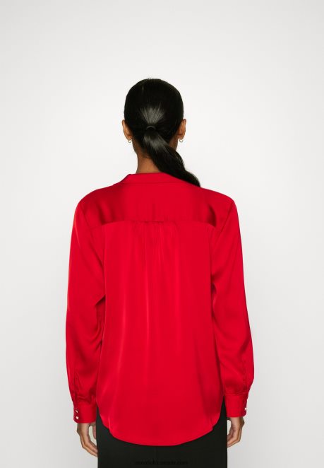 Anna Field Women Button-Down Blouse Red H42J4Z678