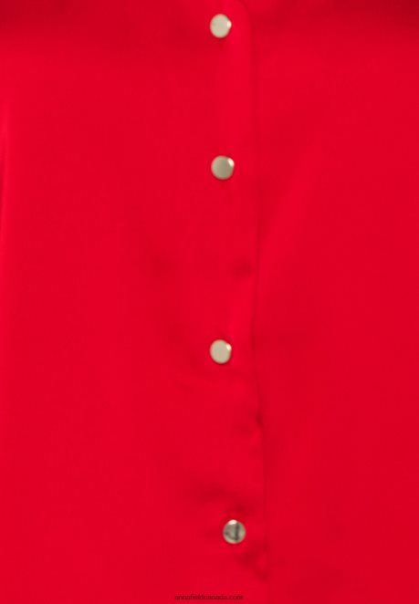 Anna Field Women Button-Down Blouse Red H42J4Z678