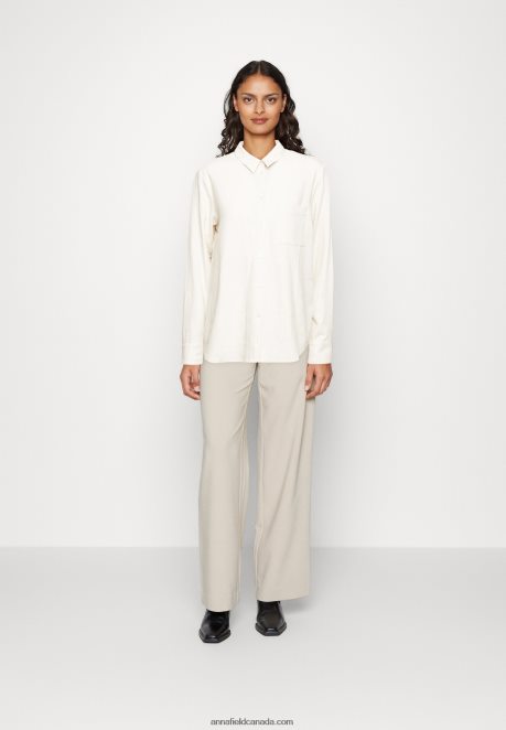 Anna Field Women Linen-Mix Button Down Blouse Button-Down Blouse Beige H42J4Z680