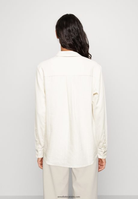 Anna Field Women Linen-Mix Button Down Blouse Button-Down Blouse Beige H42J4Z680