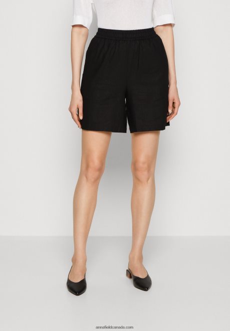 Anna Field Women Linen Mix Shorts Black H42J4Z858