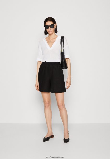 Anna Field Women Linen Mix Shorts Black H42J4Z858