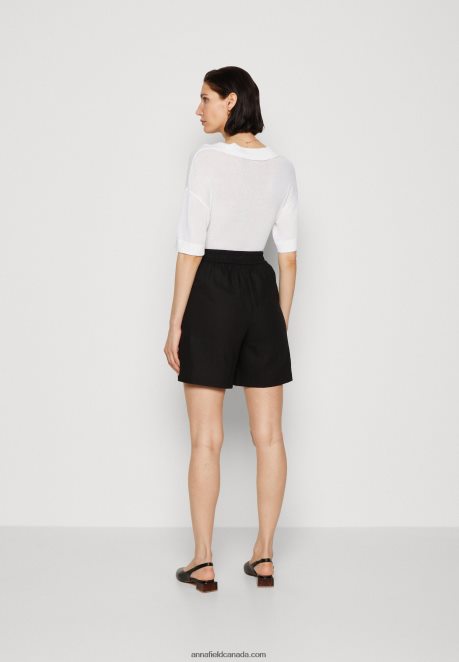Anna Field Women Linen Mix Shorts Black H42J4Z858