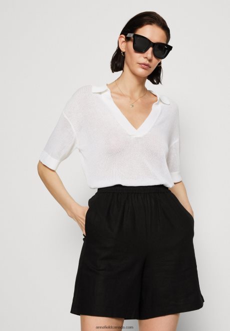 Anna Field Women Linen Mix Shorts Black H42J4Z858